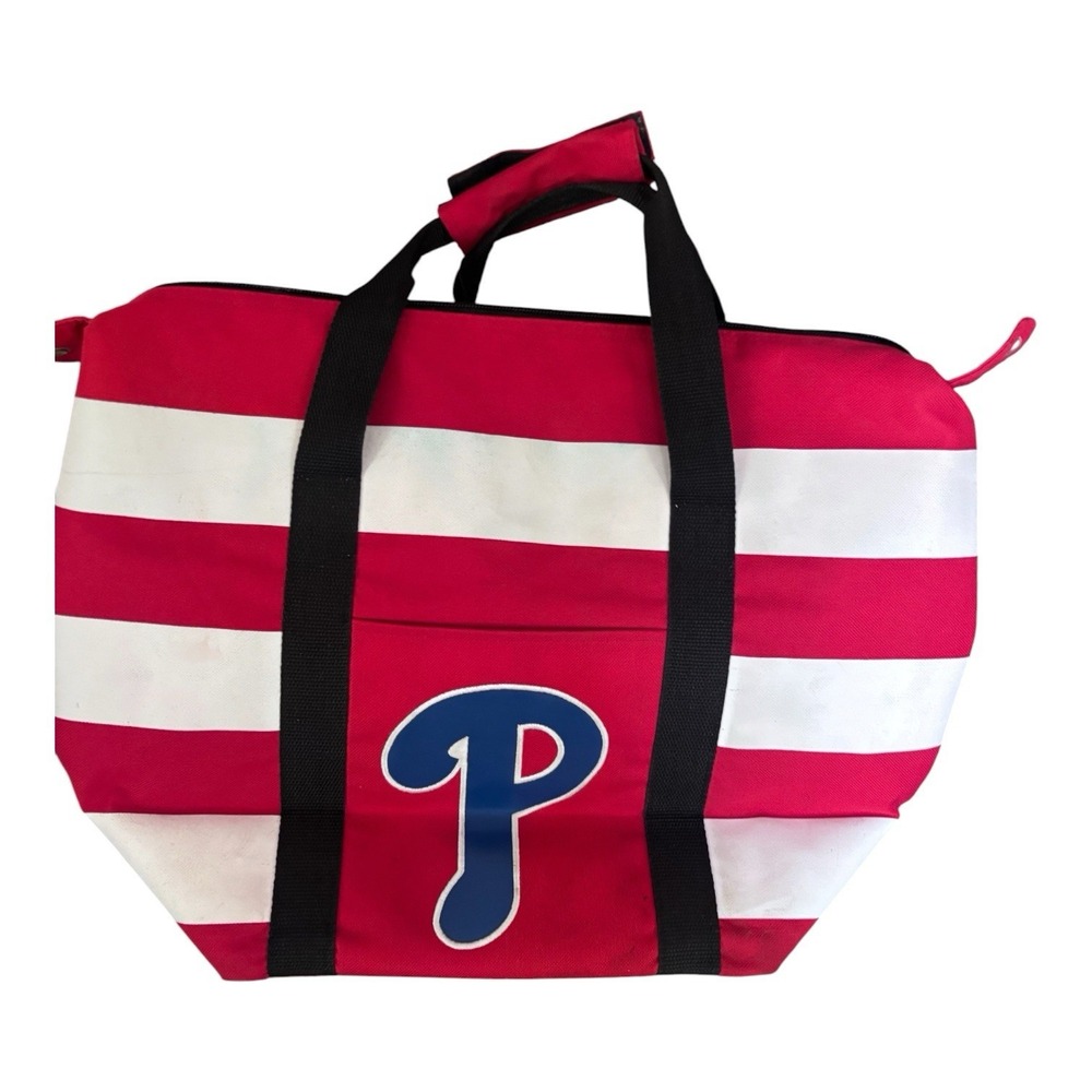 Philadelphia Phillies Canvas Tote Bag Striped And Insulated. Tailgate Gear